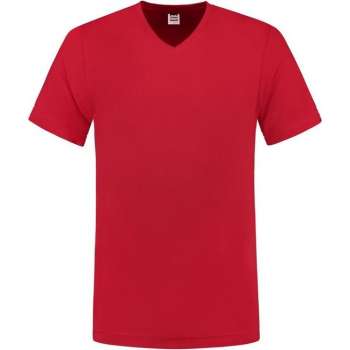 Tricorp T-shirt V-hals fitted - Casual - 101005 - Rood - maat L