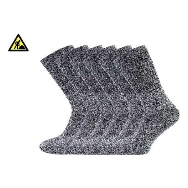 6 paar Bonanza werksokken - Basic - Grijs - Maat 47-50 6 paar Bonanza werksokken - Basic - Grijs - Maat 47-50