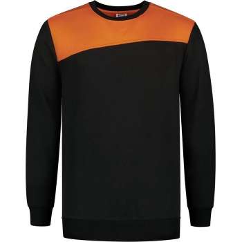 Tricorp Sweater Bicolor Naden 302013 Zwart / Oranje  - Maat 5XL