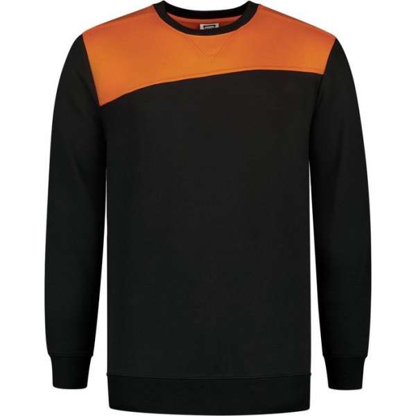 Tricorp Sweater Bicolor Naden 302013 Zwart / Oranje - Maat 5XL Tricorp Sweater Bicolor Naden 302013 Zwart / Oranje - Maat 5XL
