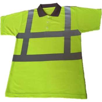 Polo RWS fluor geel korte mouw maat 4XL