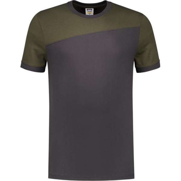Tricorp T-shirt Bicolor Naden 102006 Donkergrijs / Army - Maat XL Tricorp T-shirt Bicolor Naden 102006 Donkergrijs / Army - Maat XL