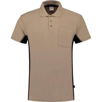 Tricorp Poloshirt Bi-Color - Workwear - 202002 - Khaki-Zwart - maat XS