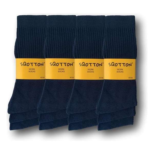 12 paar SQOTTON Werksokken - Heavy - Marineblauw - Maat 47-50 12 paar SQOTTON Werksokken - Heavy - Marineblauw - Maat 47-50