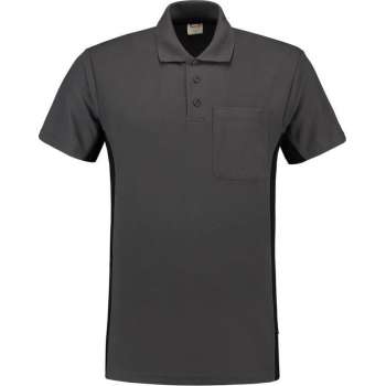 Tricorp Poloshirt Bi-Color - Workwear - 202002 - Donkergrijs-Zwart - maat L
