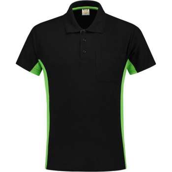 Tricorp Poloshirt Bi-Color - Workwear - 202002 - Zwart-Limoengroen - maat 3XL