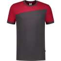Tricorp T-shirt Bicolor Naden 102006 Donkergrijs / Rood - Maat XXL