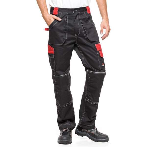 Avacore - Werkbroek - Zwart met Rood - Maat 58 (108-113) Avacore - Werkbroek - Zwart met Rood - Maat 58 (108-113)