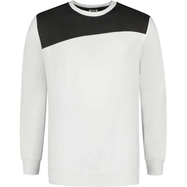 Tricorp Sweater Bicolor Naden 302013 Wit / Donkergrijs - Maat XXL