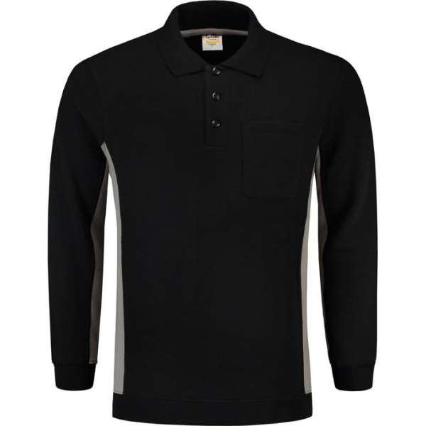 Tricorp Polo Sweater Bicolor Borstzak 302001 Zwart / Grijs - Maat XXL Tricorp Polo Sweater Bicolor Borstzak 302001 Zwart / Grijs - Maat XXL