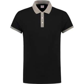 Tricorp polo bi-color fitted zwart-grijs PBF210 maat M