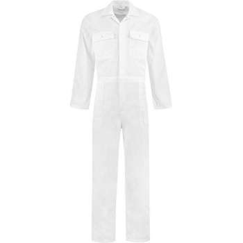 EM Workwear kinderoverall pol/kat Wit met verdekte ritssluiting maat 86