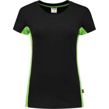 Tricorp t-shirt bi-color Dames - 102003 - zwart / lime - maat 3XL