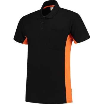 Tricorp poloshirt - 202002 bi-color - Zwart / Oranje - Maat 3XL