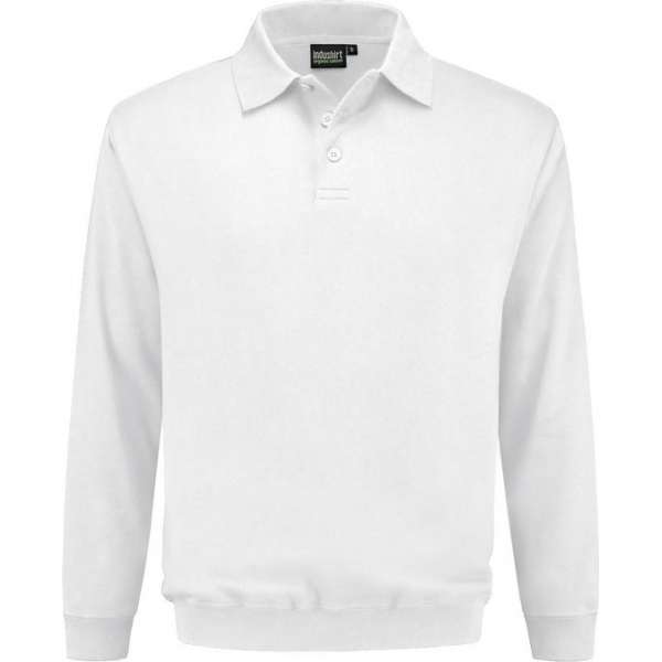 Indushirt polosweater biologisch katoen wit 4XL Indushirt polosweater biologisch katoen wit 4XL