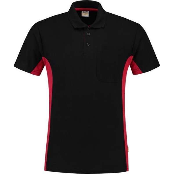 Tricorp poloshirt - 202002 bi-color - Zwart / Rood - Maat M Tricorp poloshirt - 202002 bi-color - Zwart / Rood - Maat M