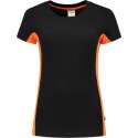 Tricorp T-shirt Bi-color Dames - 102003 - zwart / oranje - maat M