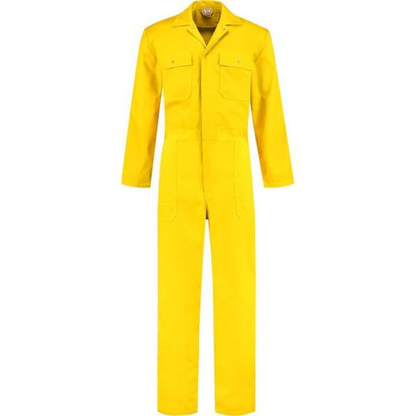 EM Workwear kinderoverall pol/kat Geel met verdekte ritssluiting maat 74