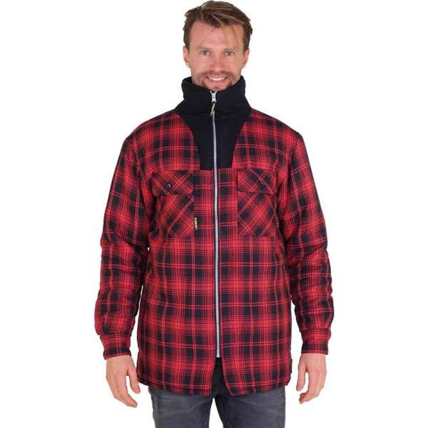 STØRVIK Thermoblouse Fleece Kraag Winddicht Heren Rood / Zwart - Maat 3XL - VANCOUVER STØRVIK Thermoblouse Fleece Kraag Winddicht Heren Rood / Zwart - Maat 3XL - VANCOUVER