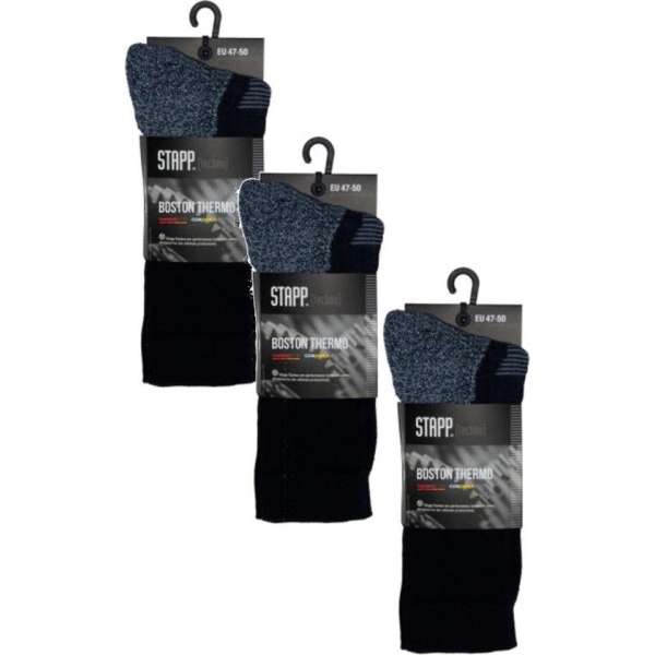 Stapp Boston Thermosok Zwart - Sokken - 3 x 43-46 Stapp Boston Thermosok Zwart - Sokken - 3 x 43-46