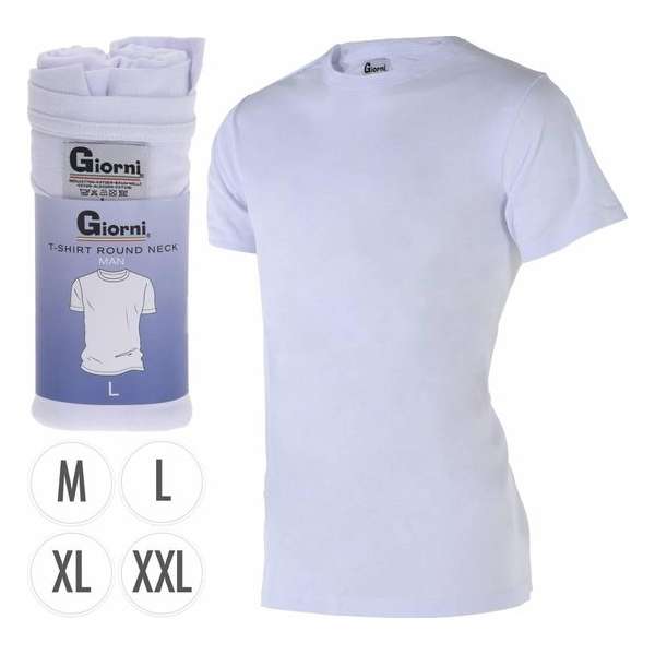 Wit heren t-shirt met ronde hals (Maat XXL) Wit heren t-shirt met ronde hals (Maat XXL)
