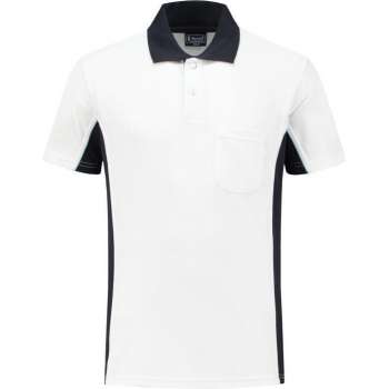 Workman Poloshirt Bi-Colour - 1401 wit / navy - maat S