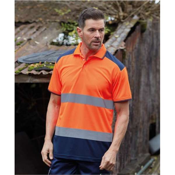 Polo shirt, reflecterend, oranje geel L Oranje Polo shirt, reflecterend, oranje geel L Oranje