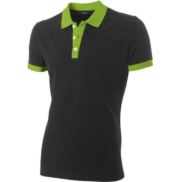 Tricorp Poloshirt bi-color fitted - Casual - 201002 - Zwart-Limoengroen - maat XS Tricorp Poloshirt bi-color fitted - Casual - 201002 - Zwart-Limoengroen - maat XS