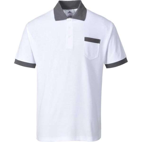 Poloshirt Craft KS51 Wit/Grijs Maat L