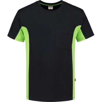 Tricorp T-shirt Bi-Color - Workwear - 102002 - Zwart-Limoengroen - maat 3XL