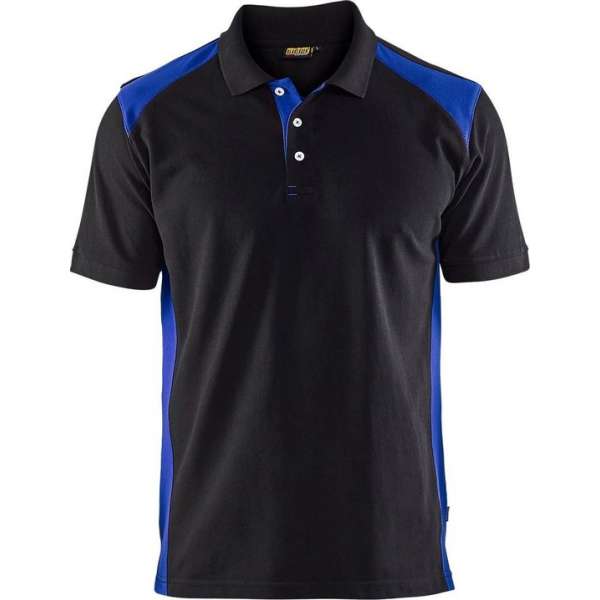 Blåkläder 3324-1050 Piqué Polo Zwart/Korenlblauw maat XL Blåkläder 3324-1050 Piqué Polo Zwart/Korenlblauw maat XL