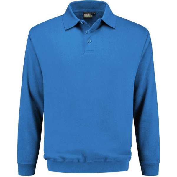 Indushirt polosweater biologisch katoen korenblauw M Indushirt polosweater biologisch katoen korenblauw M