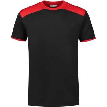 Santino Tiesto 2color T-shirt (190g/m2) - Zwart | Rood - XXL