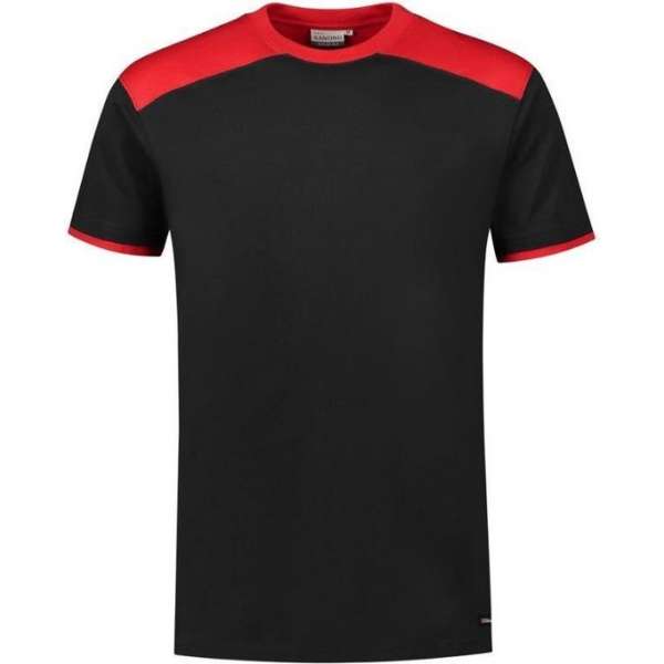 Santino Tiesto 2color T-shirt (190g/m2) - Zwart | Rood - XXL Santino Tiesto 2color T-shirt (190g/m2) - Zwart | Rood - XXL