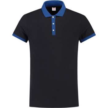 Tricorp polo bi-color fitted navy-koningsblauw PBF210 maat XL
