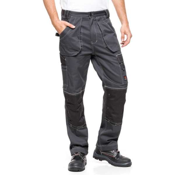 Avacore - Werkbroek met een tailleomtrek- Grijs met Zwart - Maat 58 Avacore - Werkbroek met een tailleomtrek- Grijs met Zwart - Maat 58