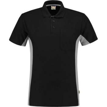 Tricorp Poloshirt Bicolor Borstzak 202002 Zwart / Grijs - Maat 5XL