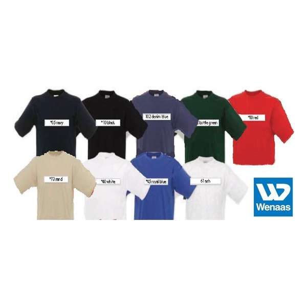 Wenaas- dubbelpak T-shirt heren basic - 100% gekamde katoen 180 gr/m2 - (GOLDEN) 35010 Zwart Wenaas- dubbelpak T-shirt heren basic - 100% gekamde katoen 180 gr/m2 - (GOLDEN) 35010 Zwart