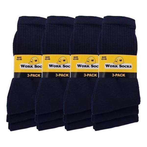 12 paar Bonanza werksokken - Light - Basic - Donkerblauw - Maat 47-50 12 paar Bonanza werksokken - Light - Basic - Donkerblauw - Maat 47-50