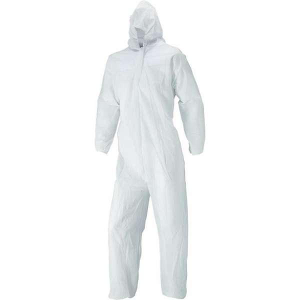 Beschermoverall, PP, 50 g/mm2, Gr. XL, wit Beschermoverall, PP, 50 g/mm2, Gr. XL, wit