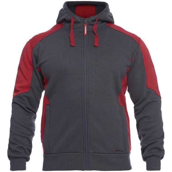 F. Engel 8820-233 Hoody Sweater Antraciet/Rood maat XL F. Engel 8820-233 Hoody Sweater Antraciet/Rood maat XL