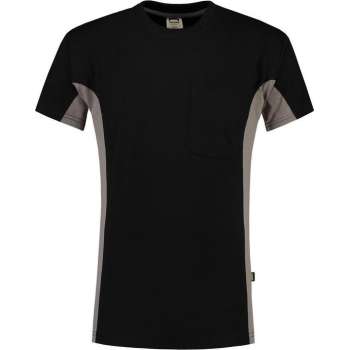 Tricorp T-shirt Bicolor Borstzak 102002 Zwart / Grijs - Maat XXL