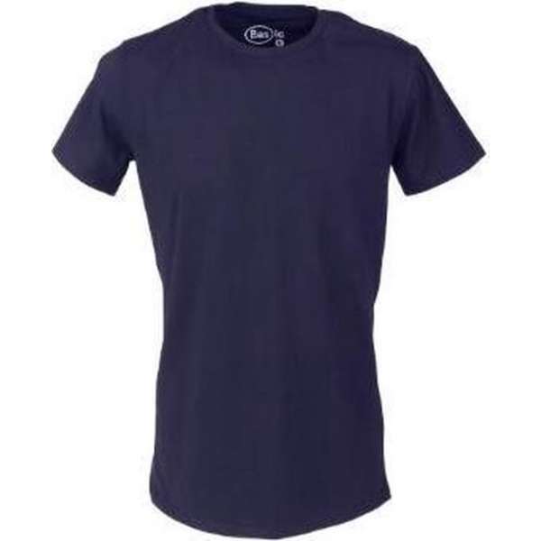 BAS(ic) Extra lang T-Shirt ronde hals - 96% Eco katoen - Wit - Zwart BAS(ic) Extra lang T-Shirt ronde hals - 96% Eco katoen - Wit - Zwart