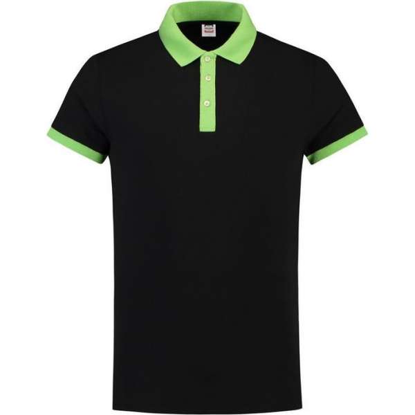 Tricorp Poloshirt bi-color fitted - Casual - 201002 - Zwart-Limoengroen - maat 3XL Tricorp Poloshirt bi-color fitted - Casual - 201002 - Zwart-Limoengroen - maat 3XL