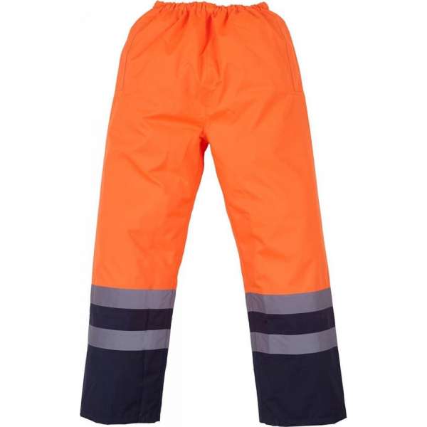 Reflecterende broek, waterdicht, S t/m 3XL XXL Marineblauw/Oranje Reflecterende broek, waterdicht, S t/m 3XL XXL Marineblauw/Oranje