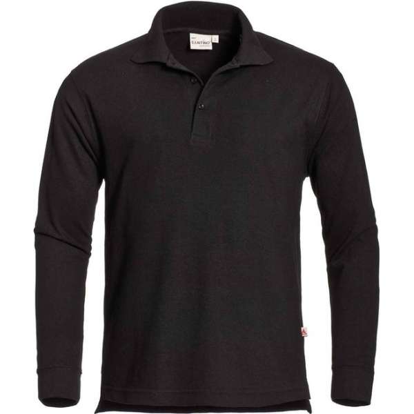 Santino Matt Polo-shirt lange mouwen - Zwart - M Santino Matt Polo-shirt lange mouwen - Zwart - M