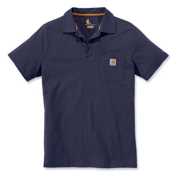 Carhartt Force Cotton Delmont Pocket Polo-Navy-S Carhartt Force Cotton Delmont Pocket Polo-Navy-S