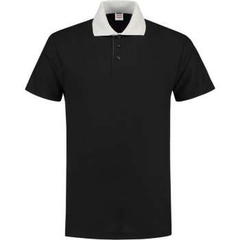 Tricorp poloshirt contrast - Casual - 201004 - zwart-grijs - maat M