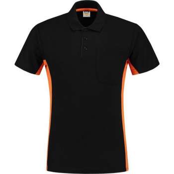 Tricorp poloshirt - 202002 bi-color - Zwart / Oranje - Maat 5XL