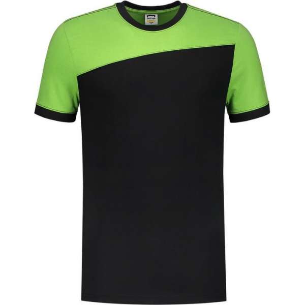 Tricorp T-shirt Bicolor Naden 102006 Zwart / Lime - Maat S